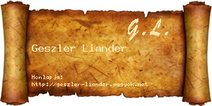 Geszler Liander névjegykártya